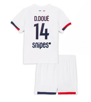 Paris Saint-Germain Desire Doue #14 Udebanetrøje Børn 2025-26 Kortærmet (+ Korte bukser)